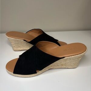 J. Crew Black Espadrille Wedges